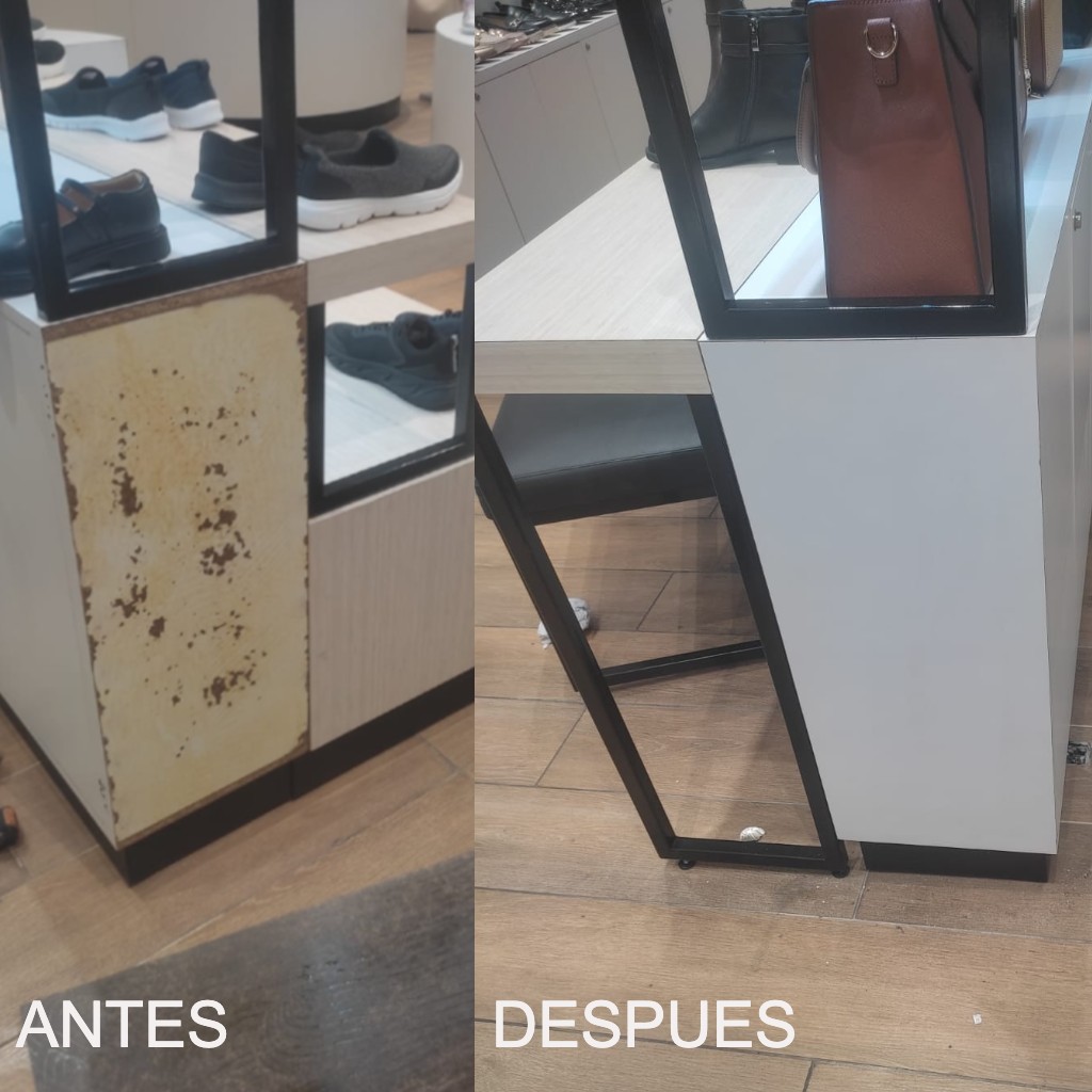 Restauración de mueble de muestra